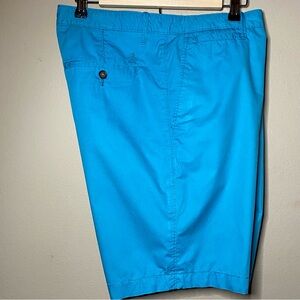 Penguin Munsingwear Chino Shorts Men 36x9.5 Blue Classic Fit Flat Front Pockets